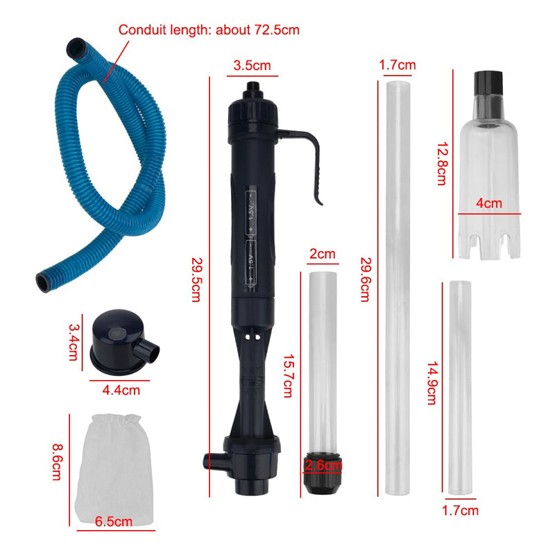 Fish Tank Cleaner Battery Syphon Change Pump Water Filter