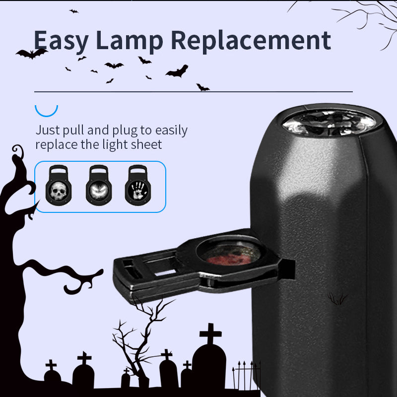 Halloween USB Projector Light 360 Degree Rotating Switchable Ghost Night Light