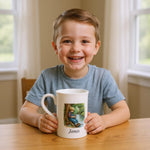 Personalised Fishing Mug for Boys – Custom Name Porcelain 10oz Cup