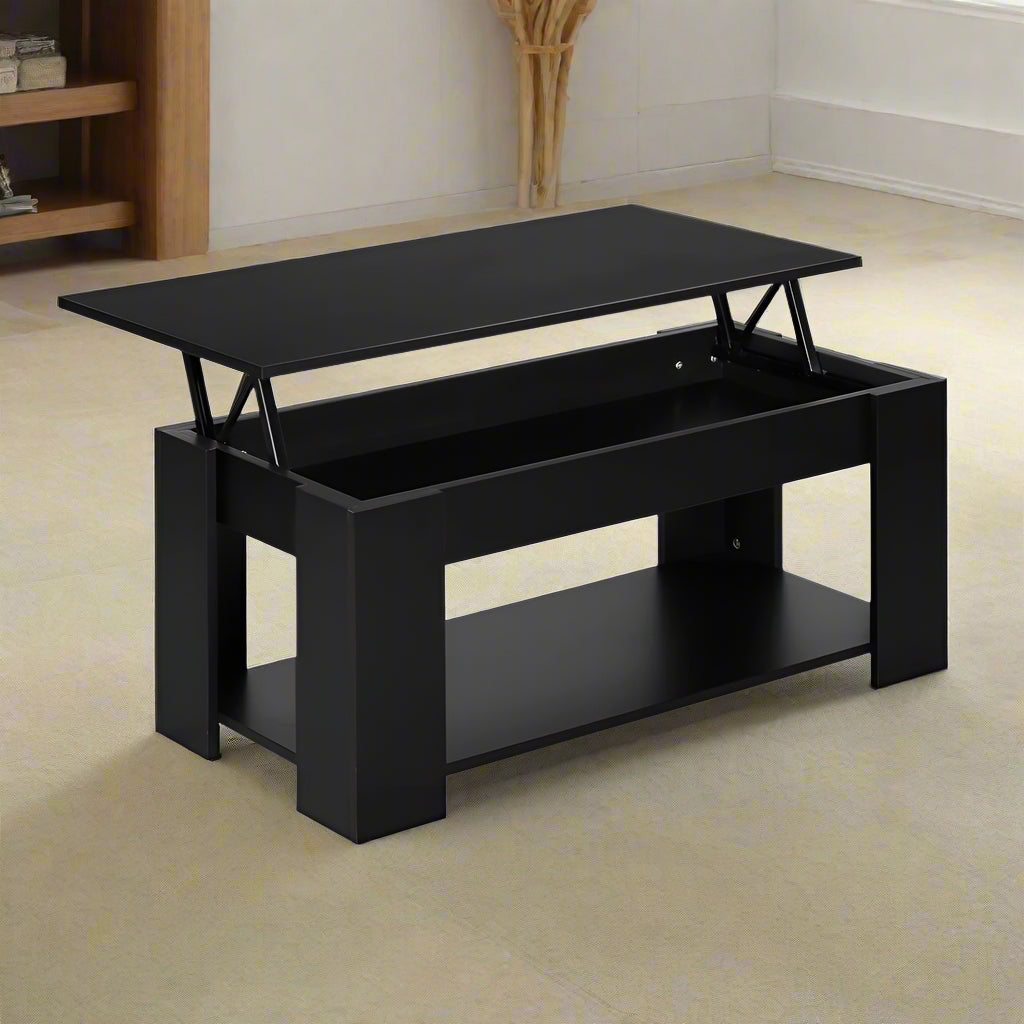 Artiss Coffee Table Lift-top Coffee Table Black