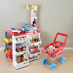 Keezi Kids Pretend Role Play Supermarket 24 Piece Playset Cash Register Trolley