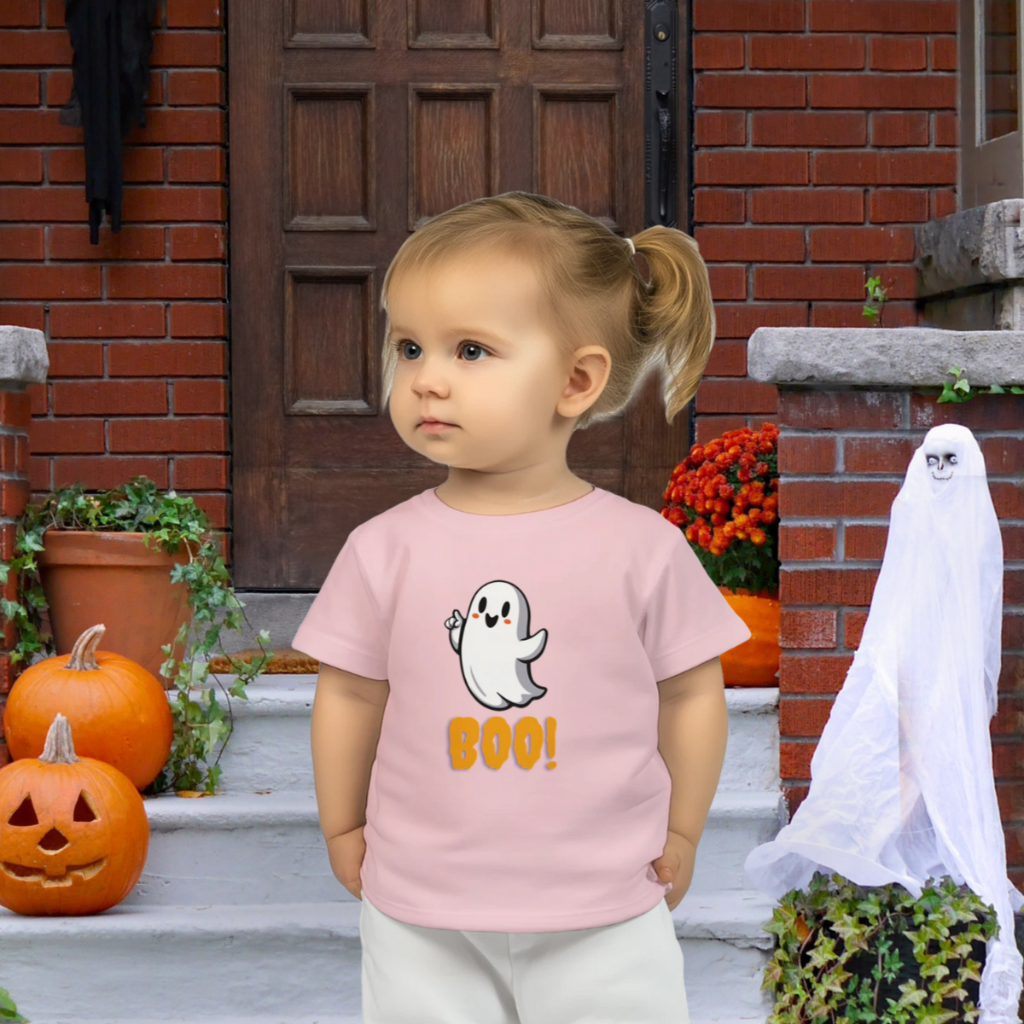 Boo Ghost Halloween Tee for Toddlers – 100% Cotton Cute T-Shirt