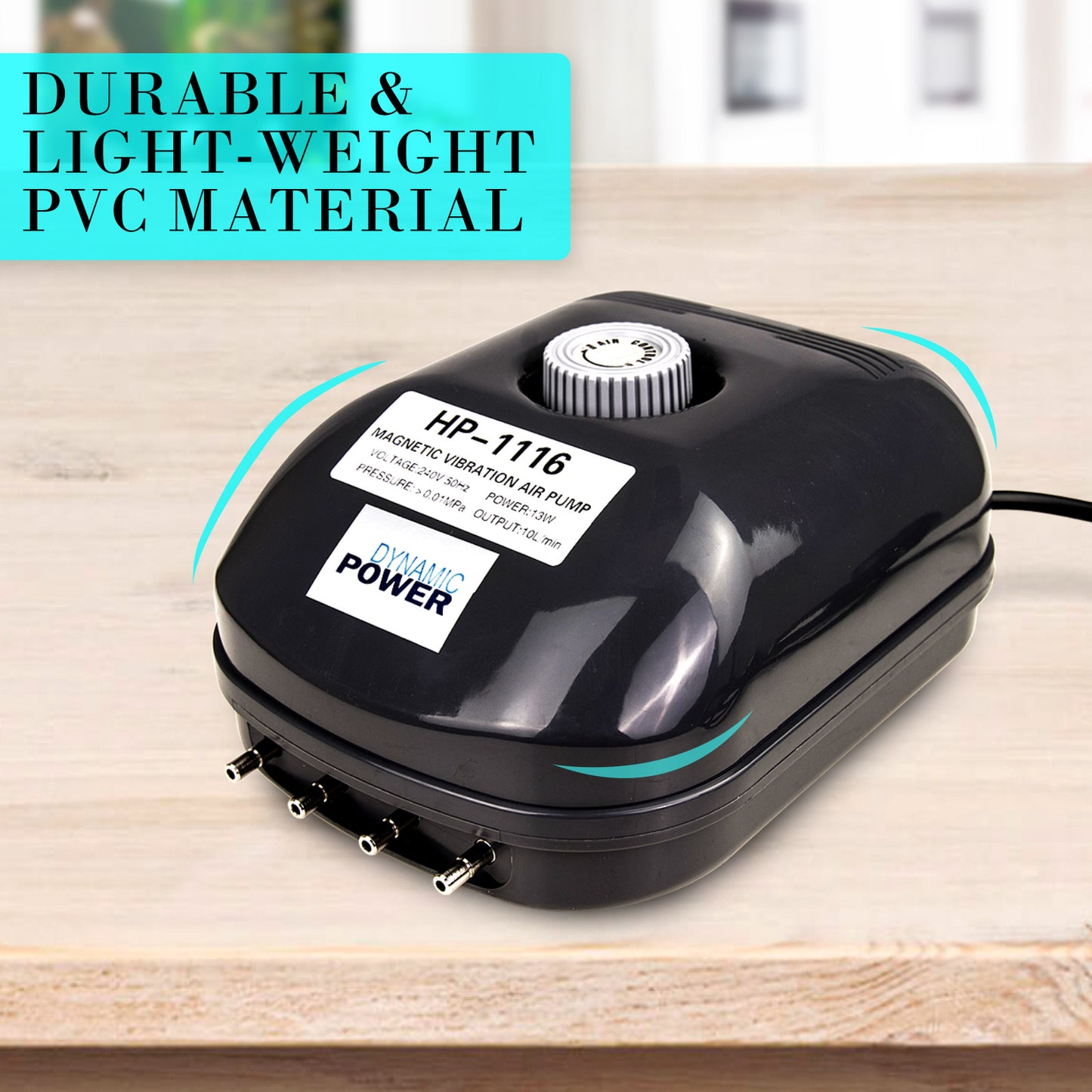 Aquarium/Pond Air Pump Oxygen Hydroponic 4 Outlet 360L/H 13W