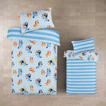 Bluey And Bingo Reversible Striped Licensed Quilt Cover Set Single