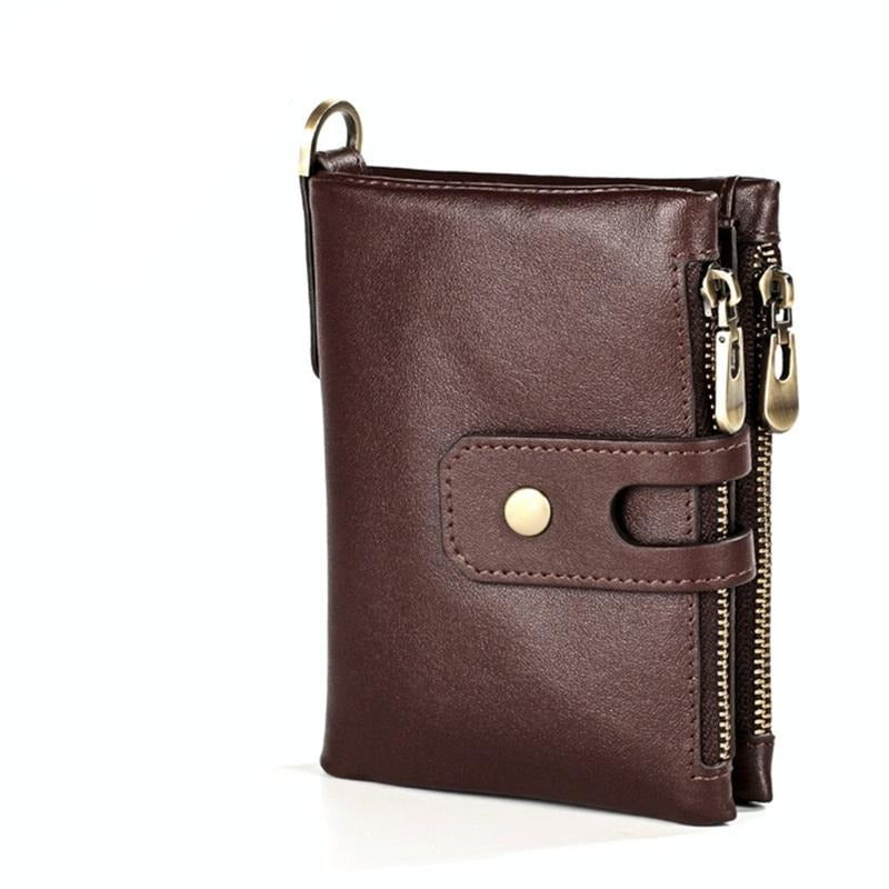 Men Rfid Leather Wallet with Card Slots - Black