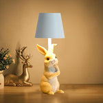 Adorable Bunny Lampshade 4 Colours Available. Rabbit Resin Table Lamp - 3-Colour LED, USB Rechargeable, Touch Dimming