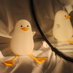 Cute Gull Silicone Night Light - Tap Control, USB Rechargeable, Kids Bedroom