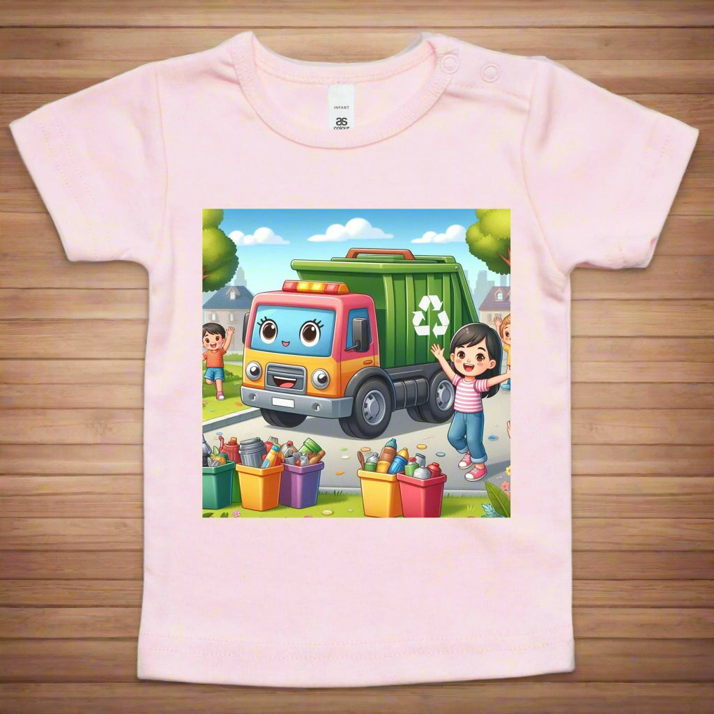 Fun Cartoon Rubbish Truck Infant Wee Tee