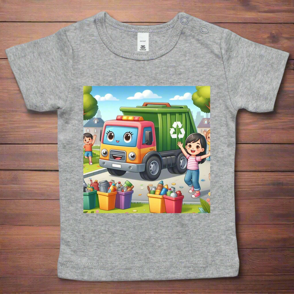 Fun Cartoon Rubbish Truck Infant Wee Tee