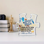 Best Dad Acrylic Puzzle Decoration Gifts for Dad Plaque Stand Home Decoration