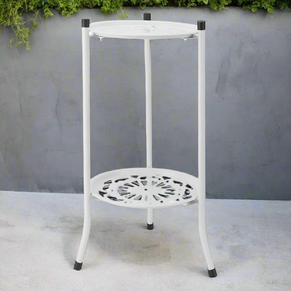 2 Tier Metal Plant Stand for Indoor and Outdoor Decoration