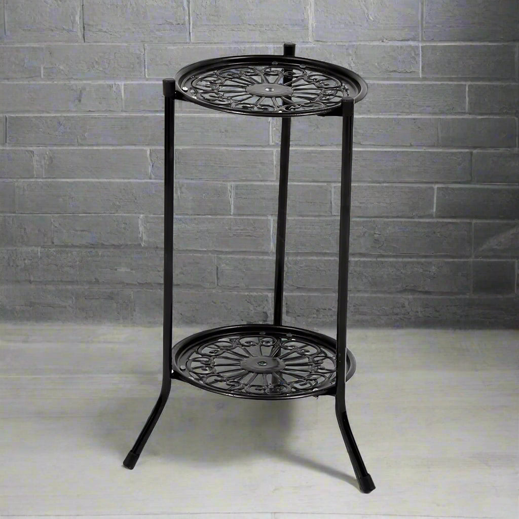 2 Tier Metal Plant Stand for Indoor and Outdoor Decoration