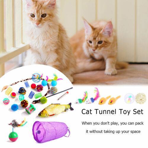 33x Cat Toys Durable Cotton Rope Pull Teeth Clean Chew Toy Set