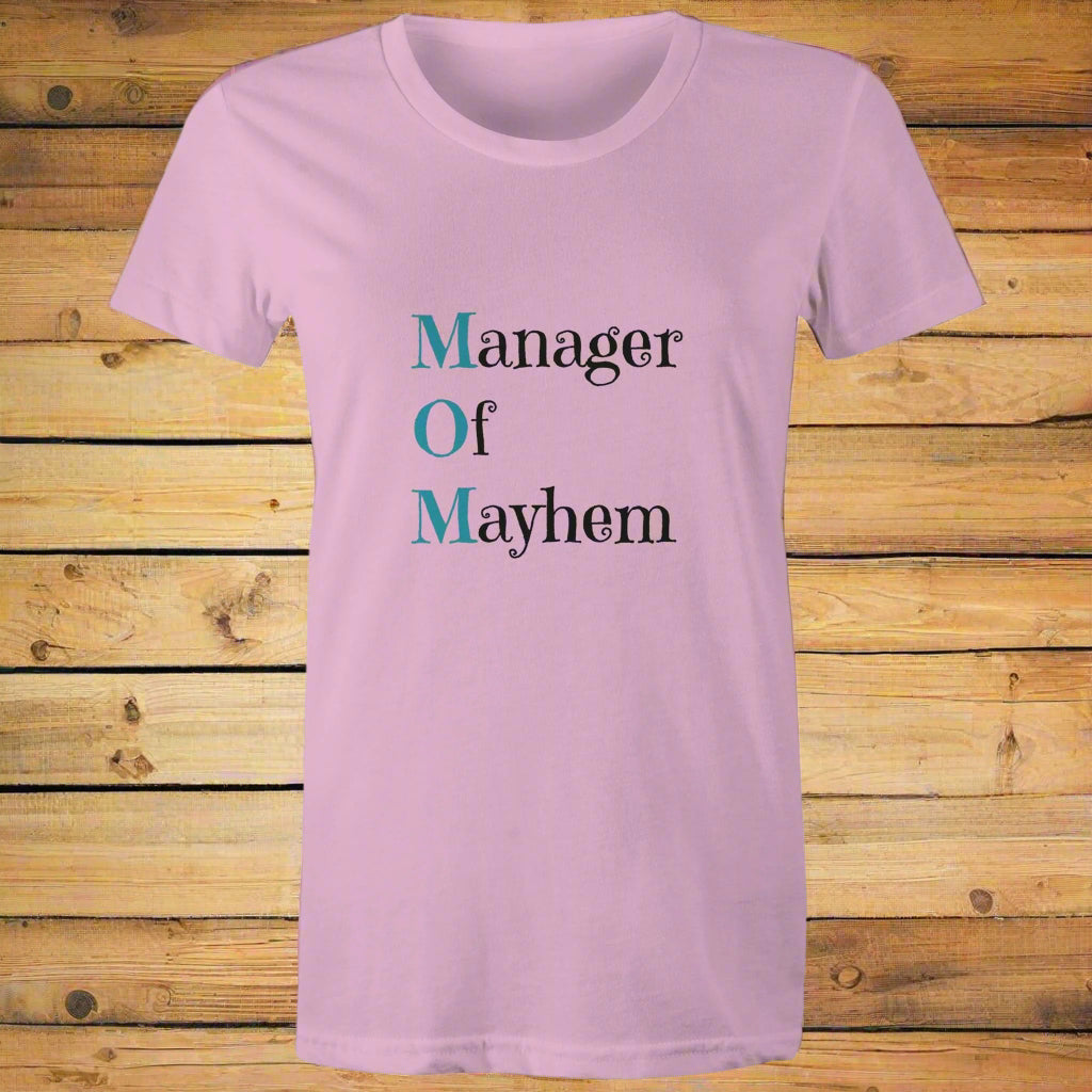 MOM - Manger Of Mayhem Women's Maple Tee
