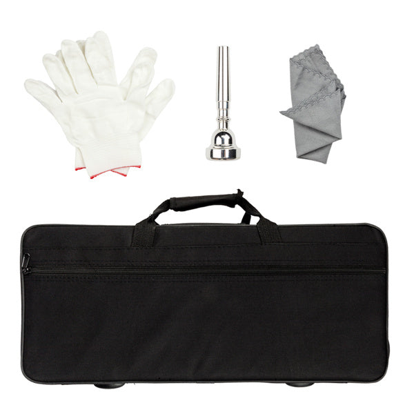 Drop B Tone Adjustable Trumpet, Gloves and Trumpet Box Set Plaint Golden