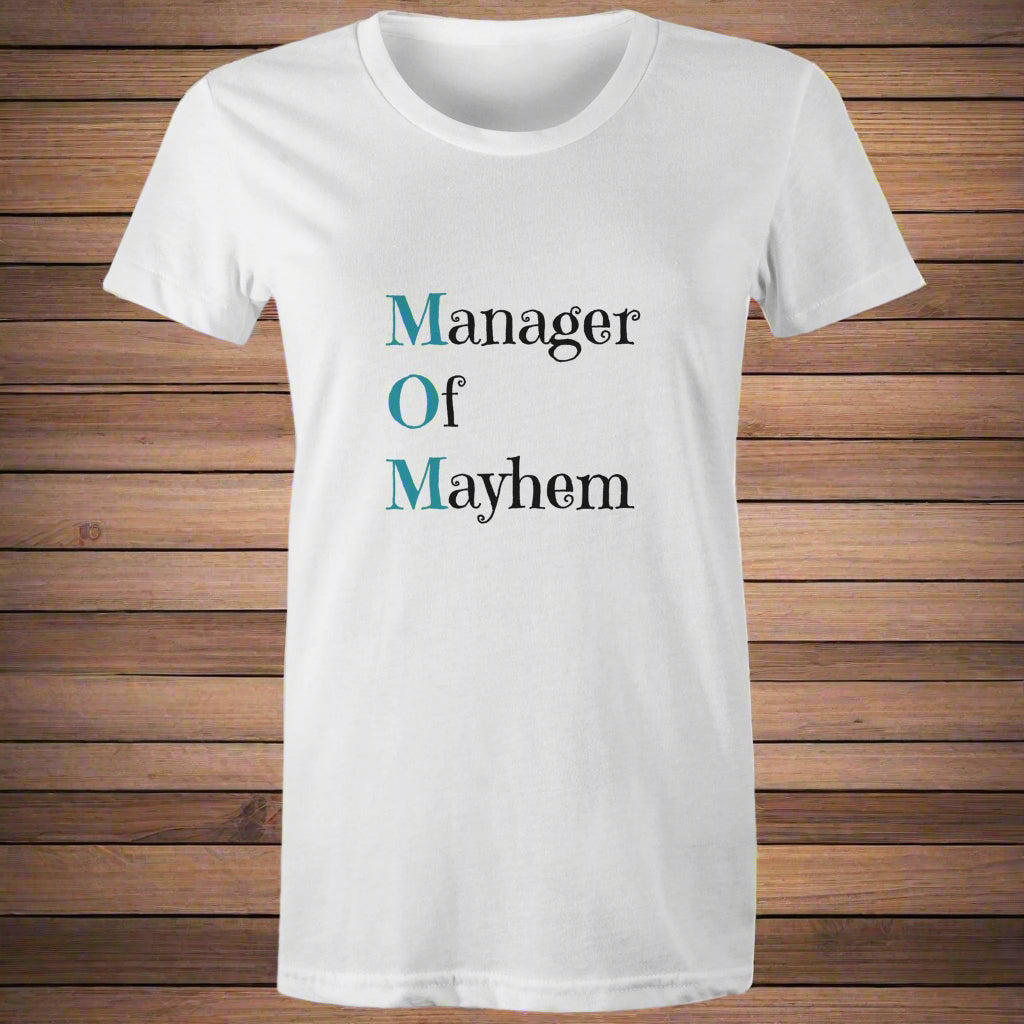 MOM - Manger Of Mayhem Women's Maple Tee