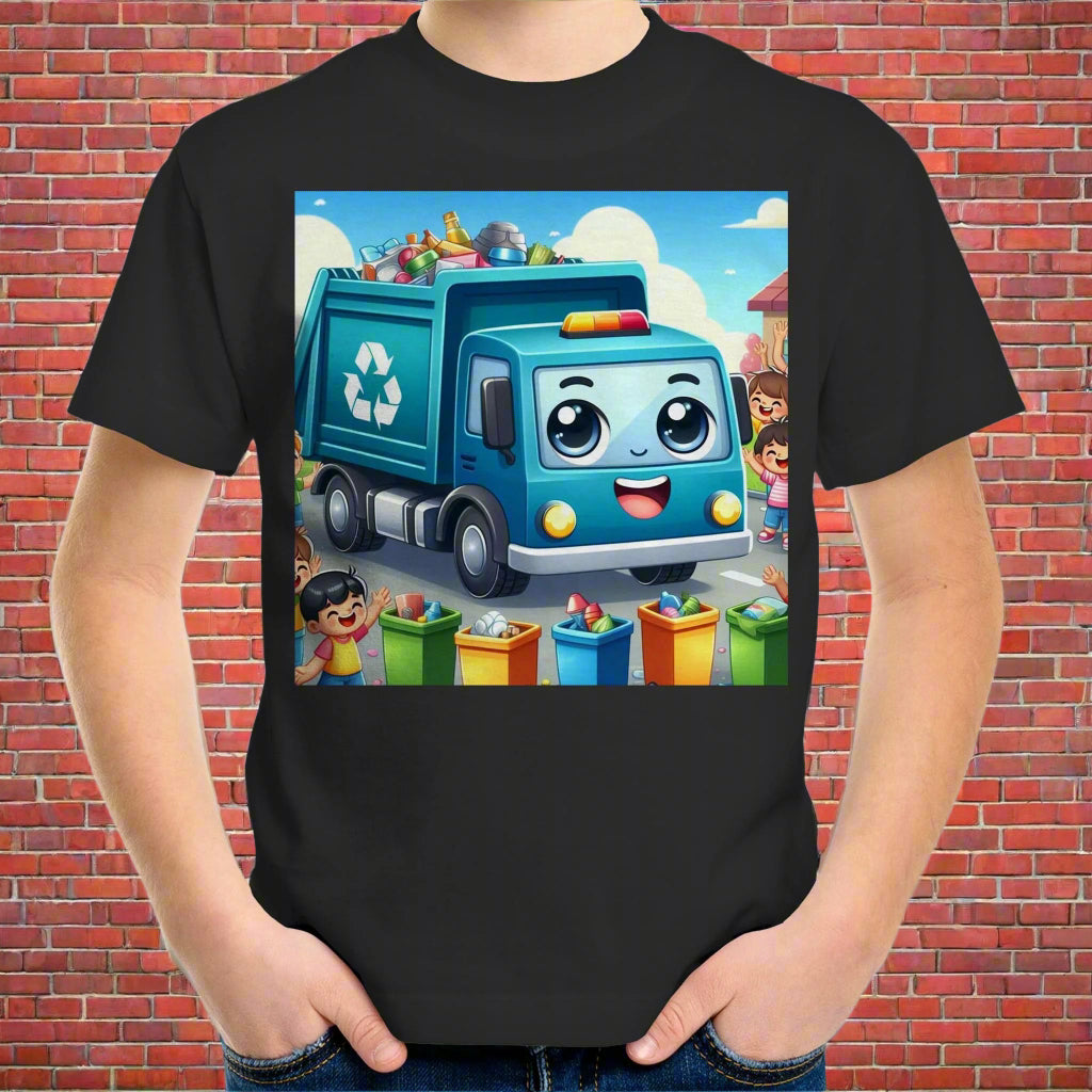 Kids cartoon garbage truck T-Shirt
