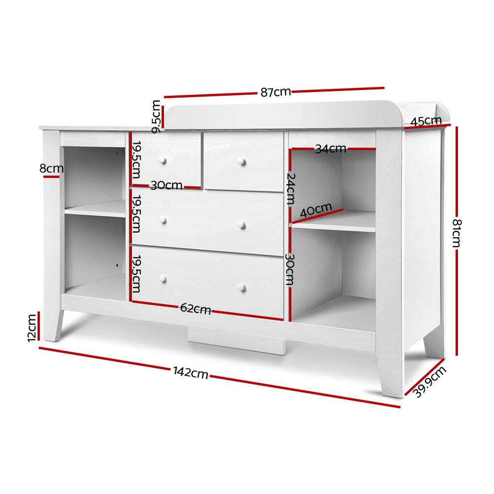 Baby Changing Table/Nappy Station Drawers Chest Cabinet Nursery Furniture