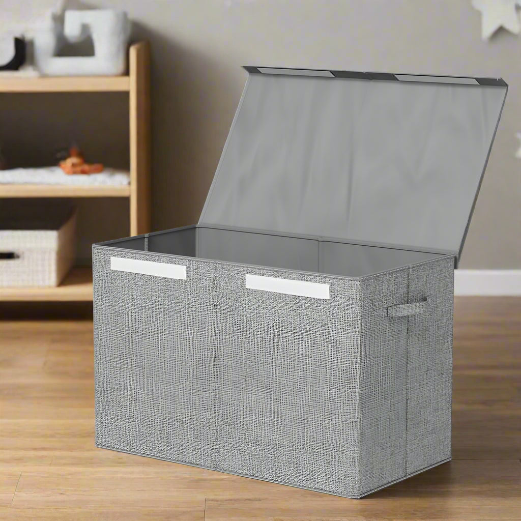Large Foldable Toy Box Chest Storage with Flip-Top Lid