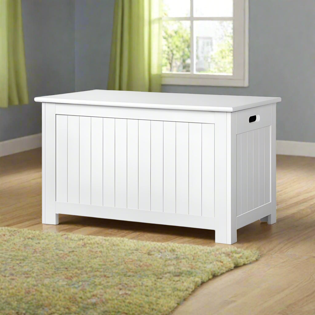 Keezi Kids Toy Box Chest Storage Blanket Children Clothes Room Organiser White