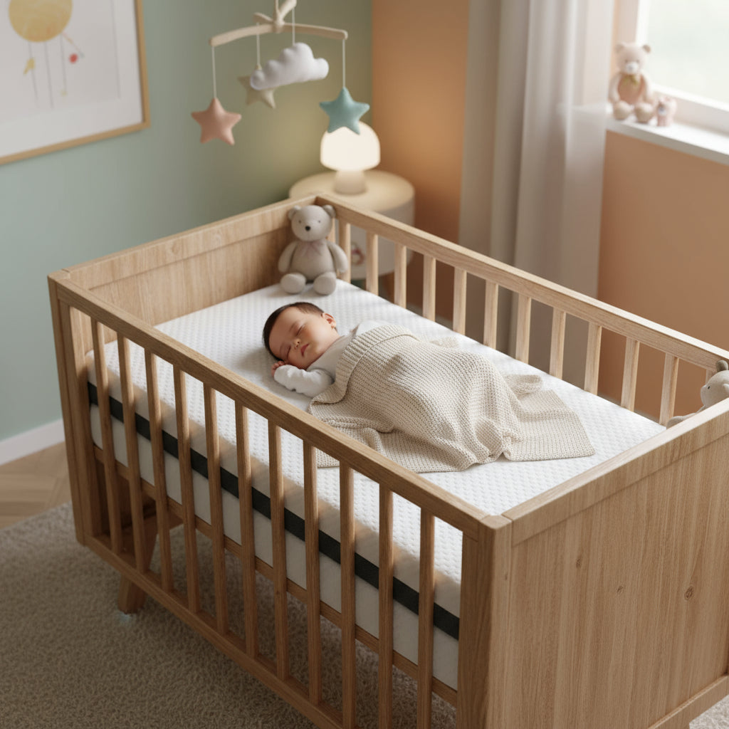 13cm Reversable Baby Cot Mattress - Gel Memory Foam