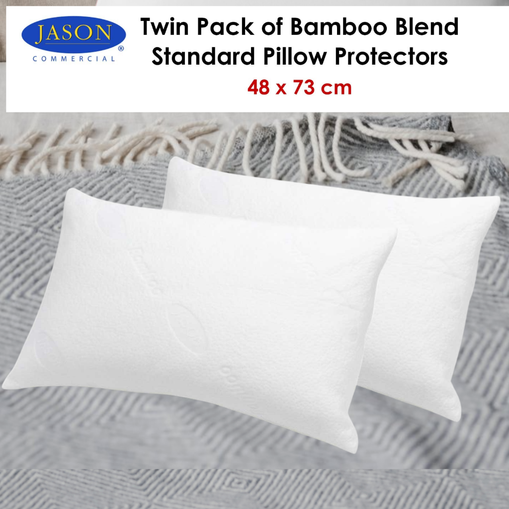 Jason Twin Pack of Bamboo Blend Standard Pillow Protectors 48 x 73 cm