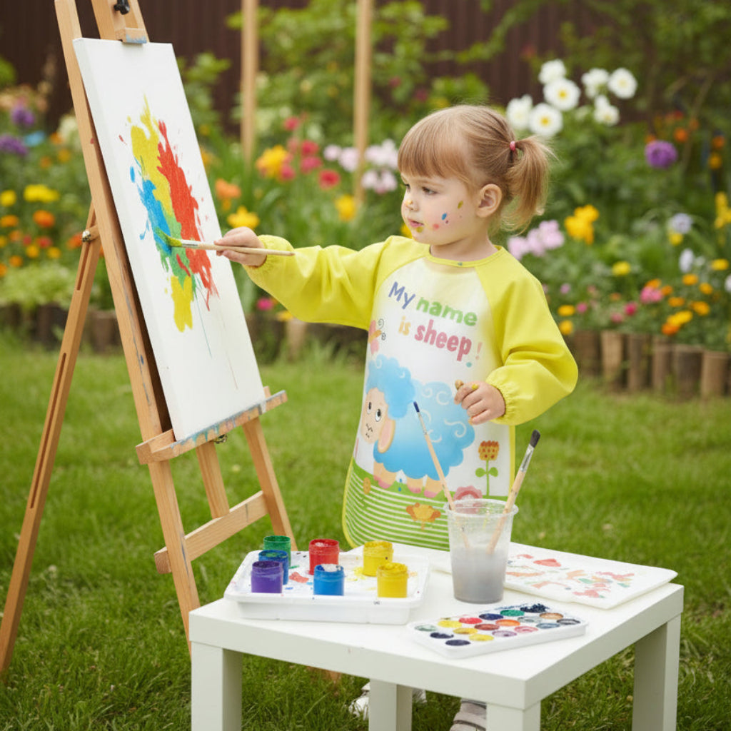 Waterproof long sleeve bibs/smock, includes 4 different Cartoon Designs