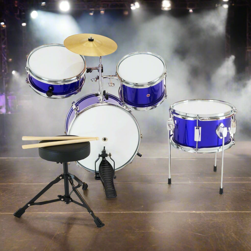 Karrera Children's 4pc Drum Kit - Blue or Black