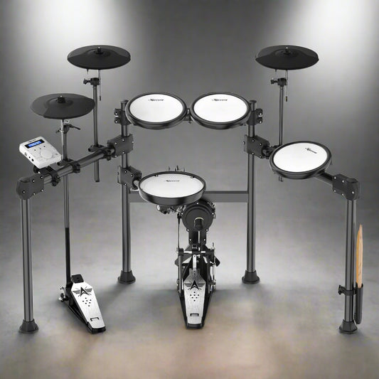 Karrera X23 Electronic Drum Kit With Quiet Mesh Drum Heads, Editable Sound Kits, Kick Pedal And Silicone Kick Drum, Usb Midi And 420 Sound