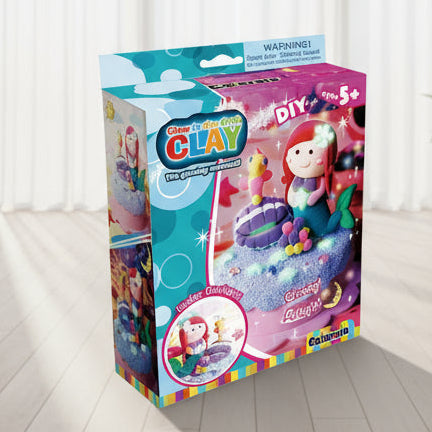 Mermaid Glow Set - Glow-in-the-Dark Super Clay DIY Craft Kit for Kids