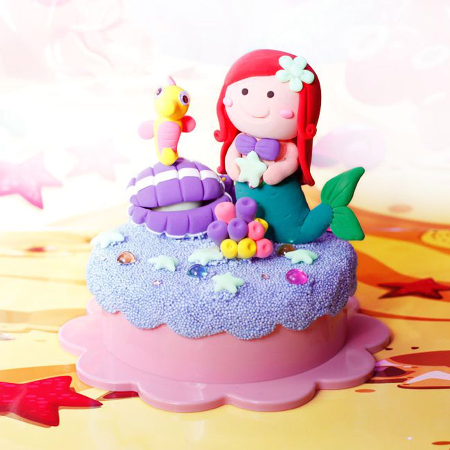 Mermaid Glow Set - Glow-in-the-Dark Super Clay DIY Craft Kit for Kids