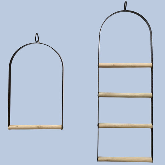 YES4PETS Bird Cage Jumbo Swing Set Metal Arch Frame Wood Perch Canary Pet Parrot Hanging Toy