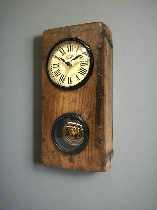Wall Clock - Brick Mould With Pendulum