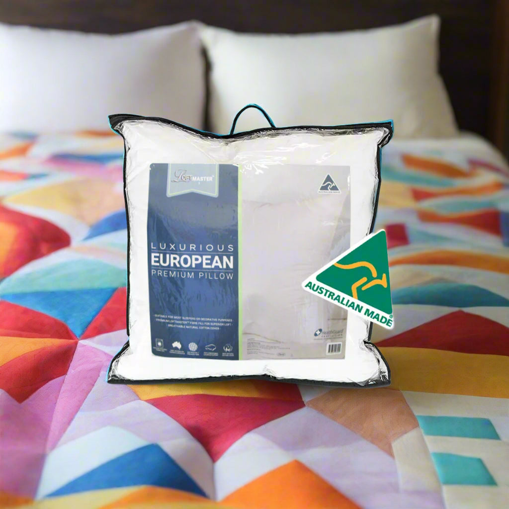 LoftMaster Premium European Pillow with Luxurious Cotton Cover 65 x 65 cm