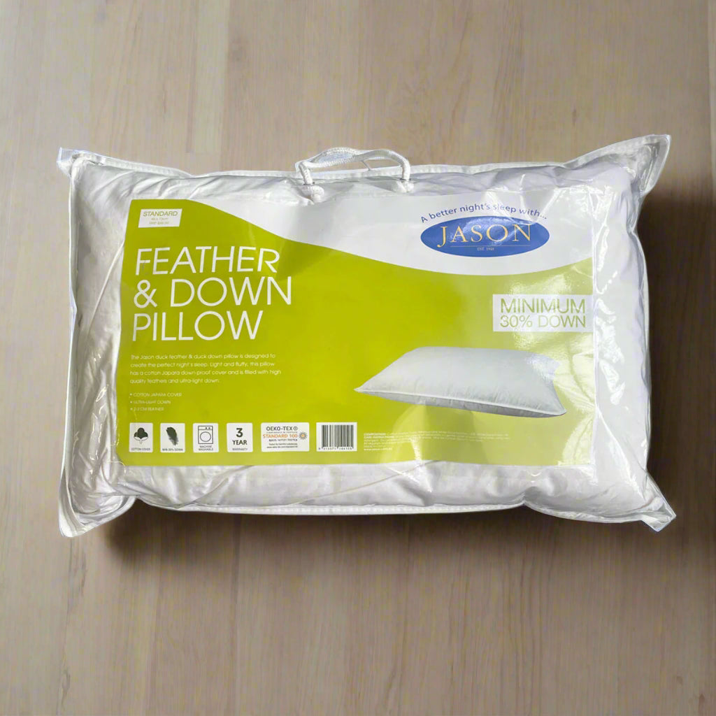 Jason 70% Feather 30% Down Standard Pillow - 70% Feather 30% Down