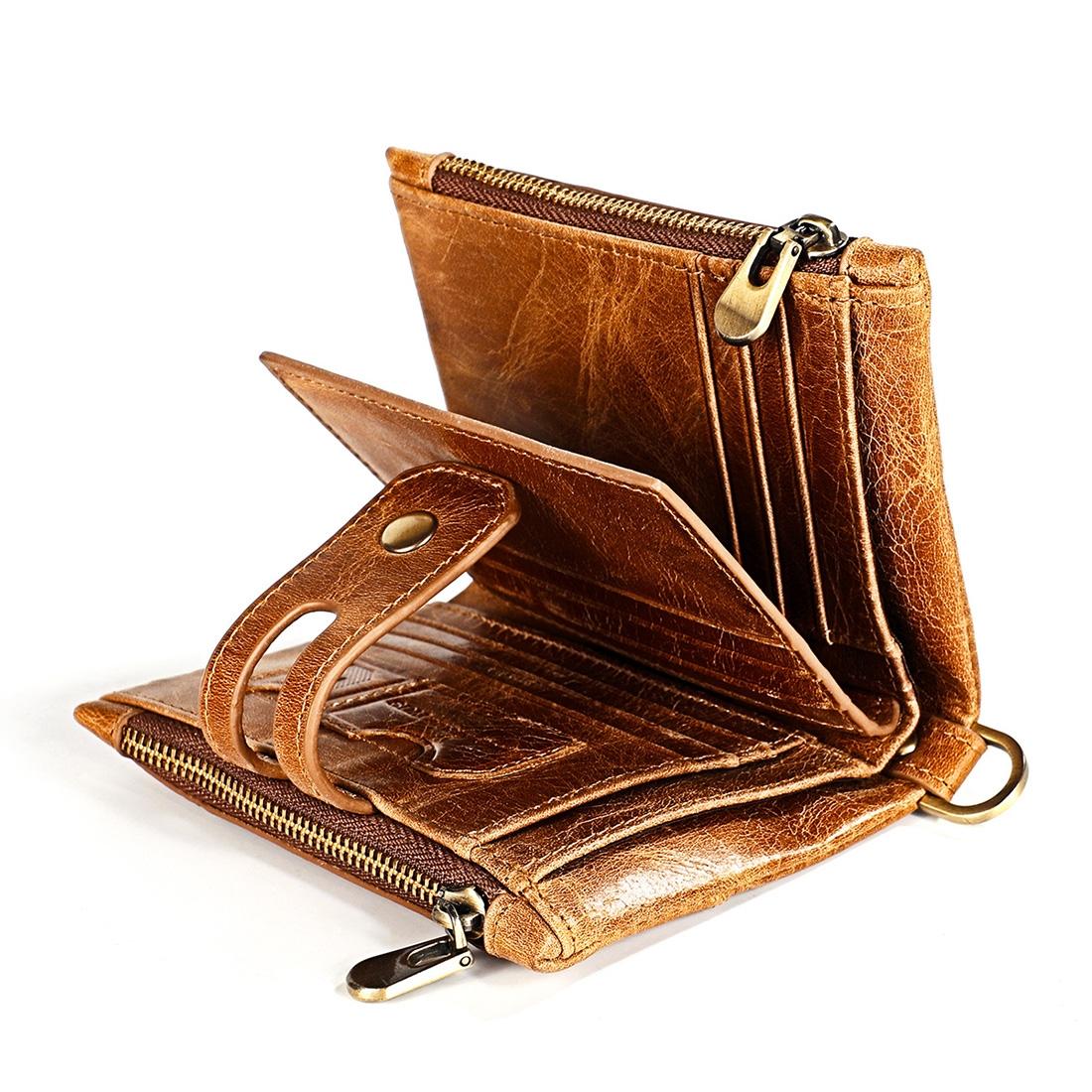 Men Rfid Leather Wallet with Card Slots - Black