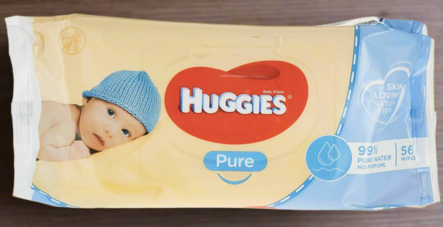 Huggies Pk56 Baby Wipes Pure Unscented Sticky Top