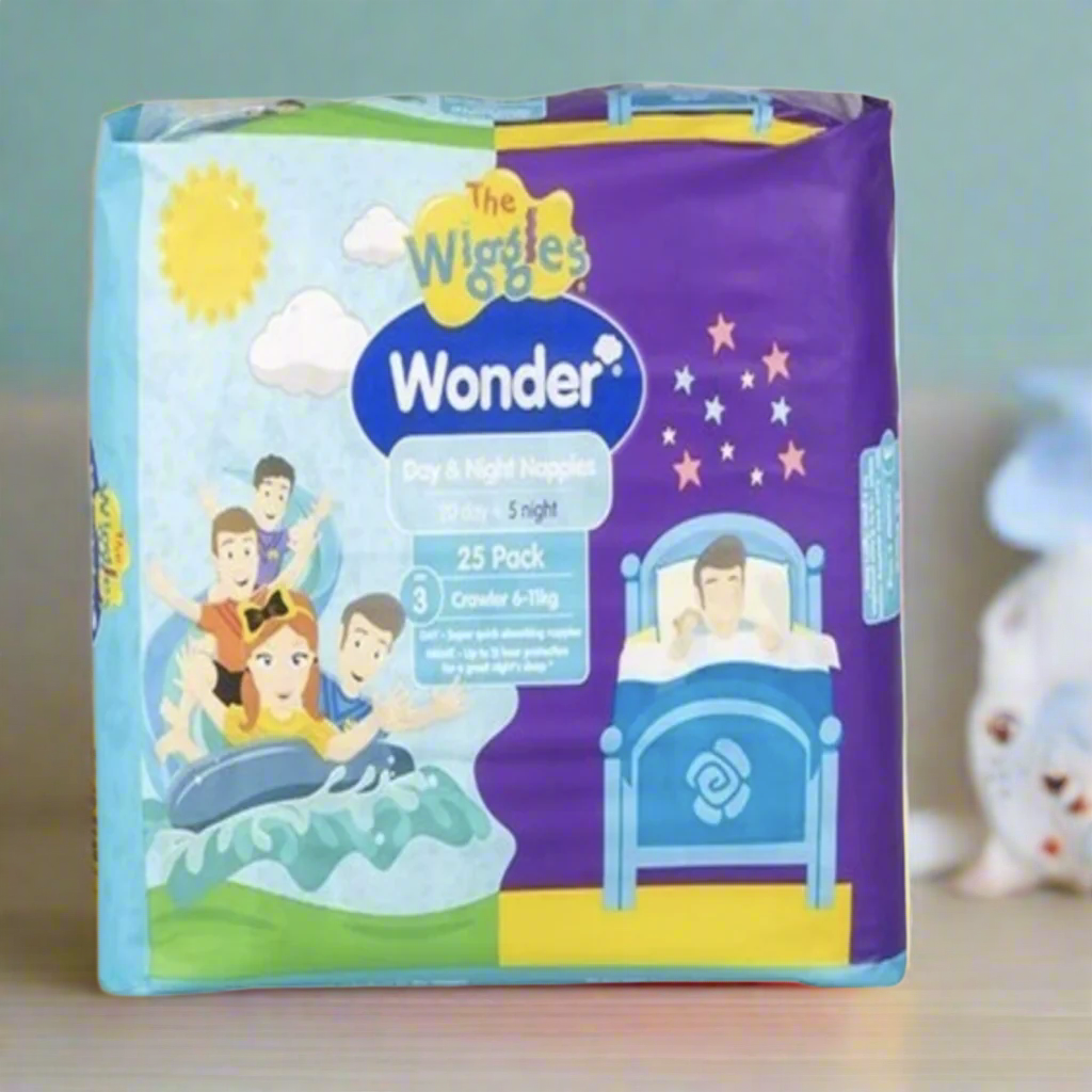 Wonder Pk25 the Wiggles Day & Night Nappies Crawler 6 - 11 Kg Size 3
