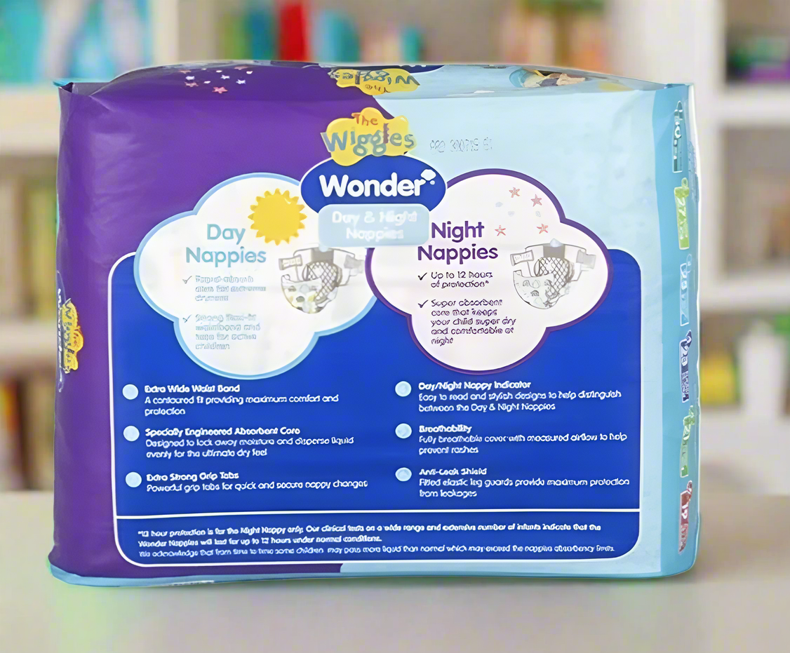 Wonder Pk25 the Wiggles Day & Night Nappies Crawler 6 - 11 Kg Size 3