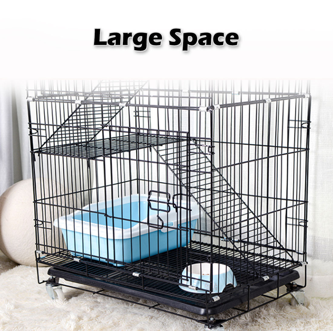 3 Level Small Animal Cage Ferret Rat Hamster Pet Cage Castor L