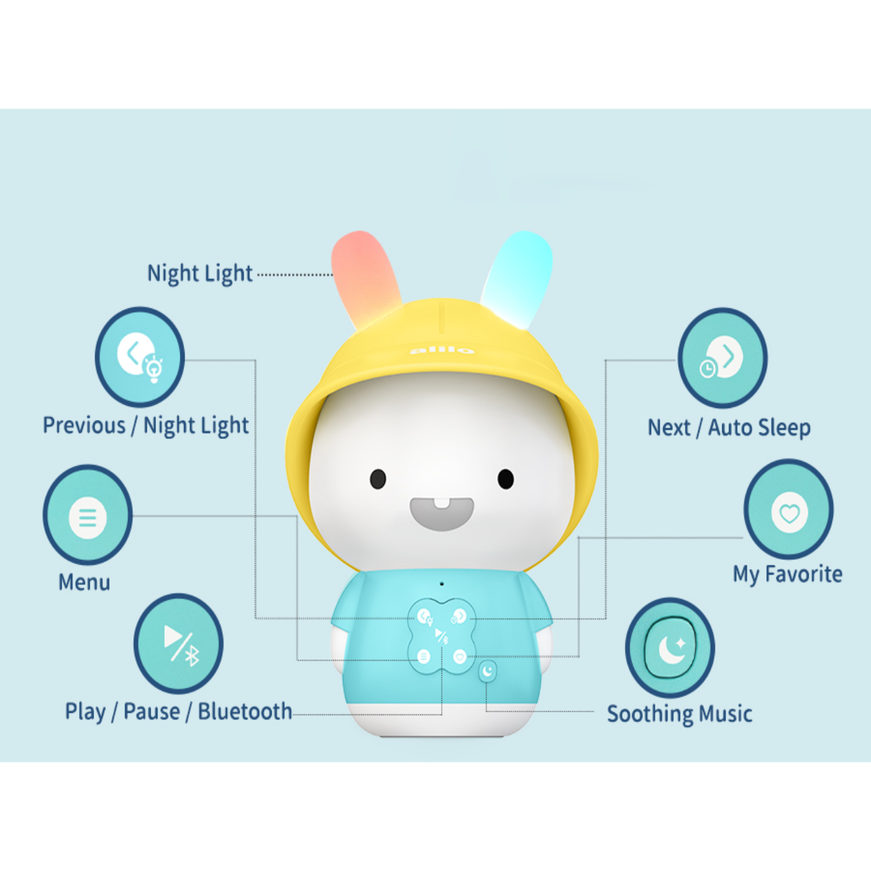 Cute Baby Bunny Night Light & Lullaby Machine