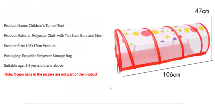 3-in-1 Kids Play Tent Set - Foldable Indoor/Outdoor Tunnel and Ball Pit