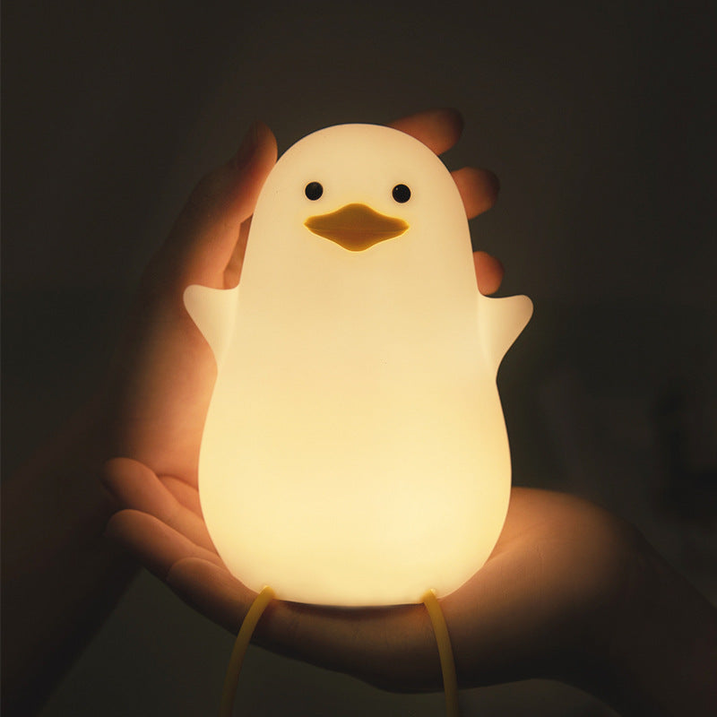 Cute Gull Silicone Night Light - Tap Control, USB Rechargeable, Kids Bedroom