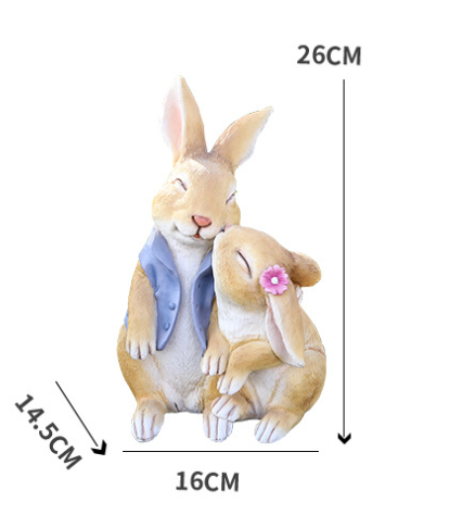 Rabbit Kisses Resin Garden Ornament - Charming Outdoor Decor