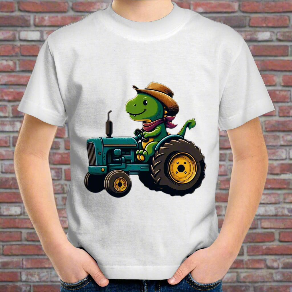 Dinos and Tractors Kids T-Shirt