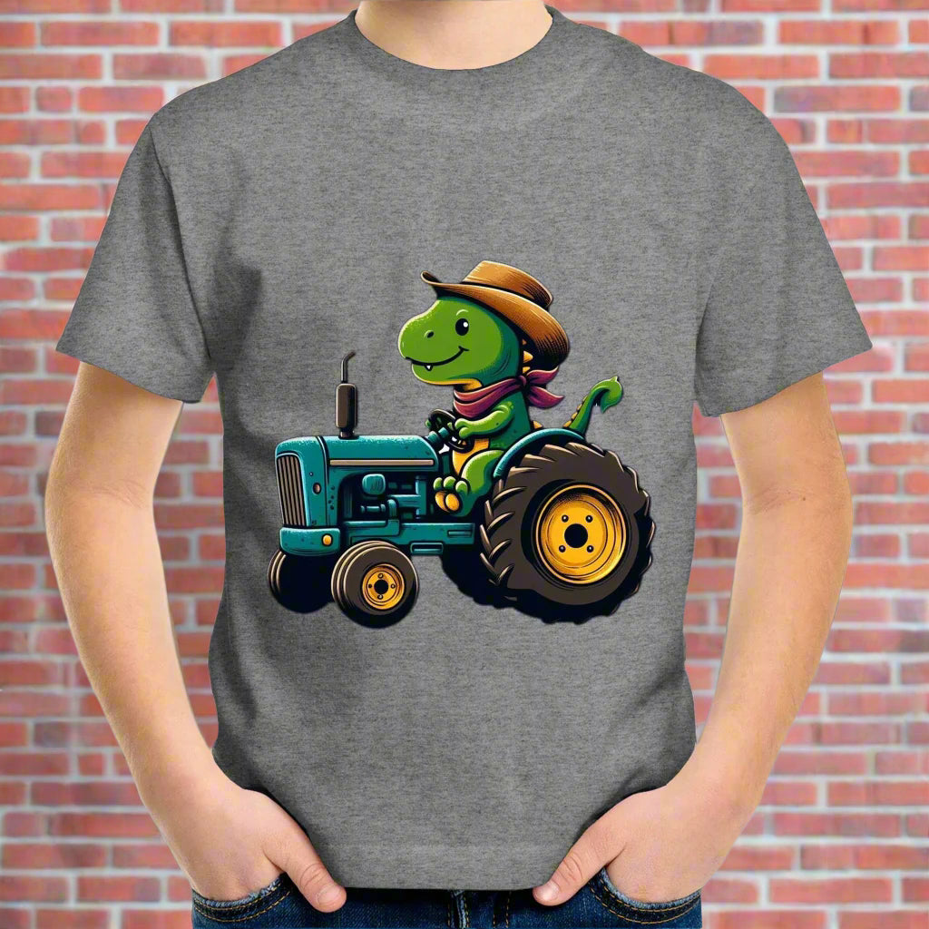 Dinos and Tractors Kids T-Shirt