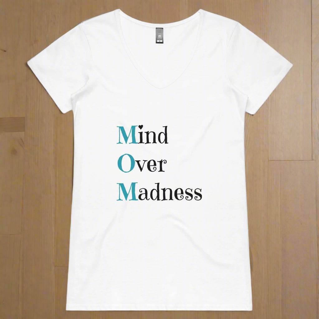 MOM - Mind Over Madness - Womens V-Neck T-Shirt