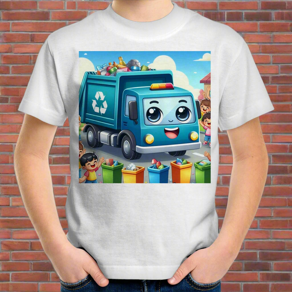 Kids cartoon garbage truck T-Shirt